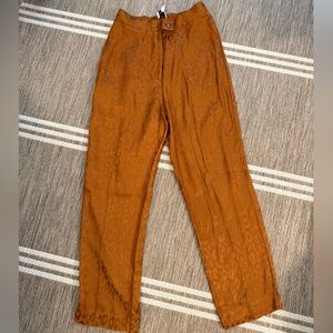 & Other Stories Leopard Silky Burnt Orange Ankle Pants Trouser size 4